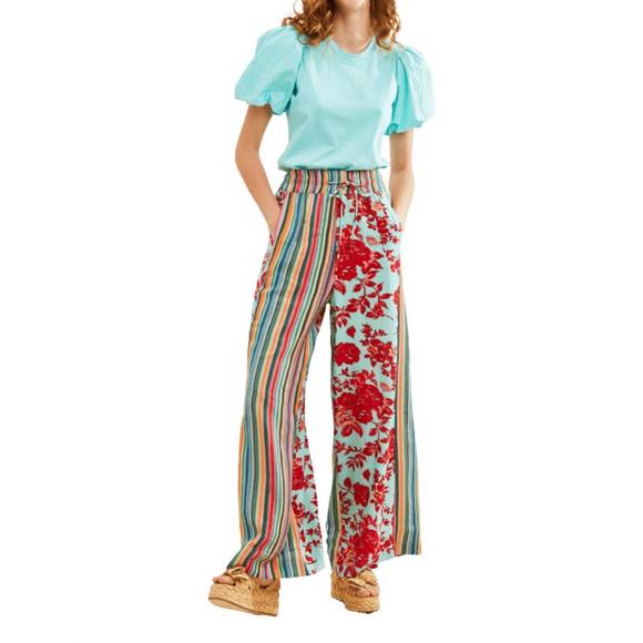 NEW LOVE THE LABEL carly pants in winona stripe print - Picture 1 of 2